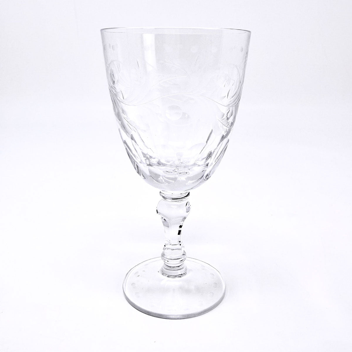 Set of 8 Hand Etched Crystal Stemware