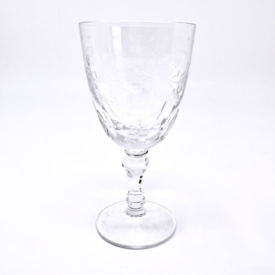Set of 8 Hand Etched Crystal Stemware