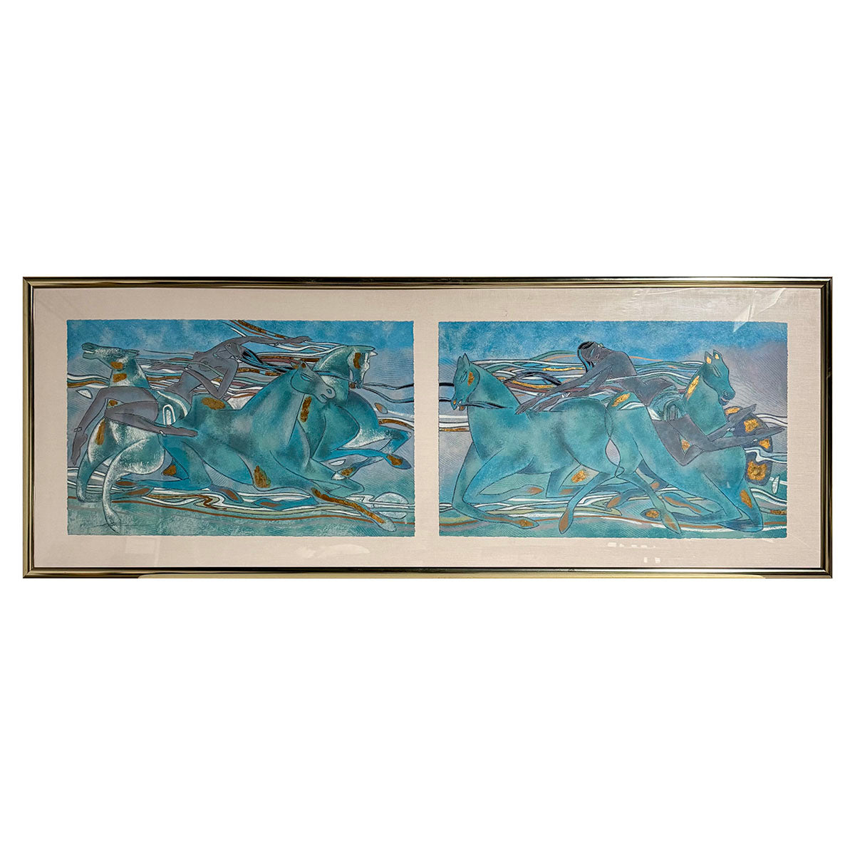 "Celadon Horses" Diptych Signed and Numbered 128/275 A& B