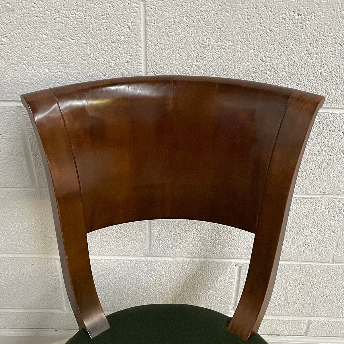 Pair of Side Chairs With Green Velvet Seats