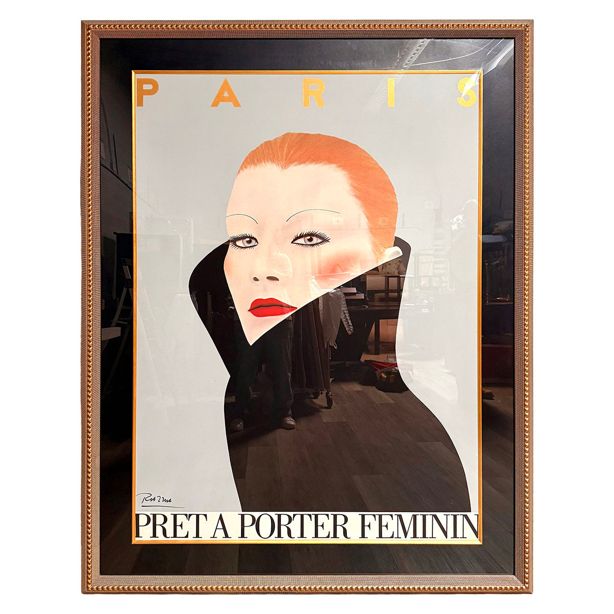 Large Scale Signed "Paris-Pret-a Porter Feminin" Poster
