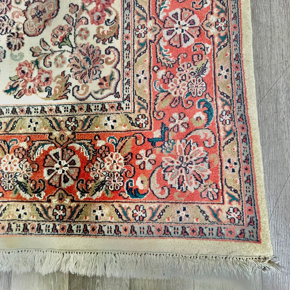 Red, Cream, & Green Persian Area Rug