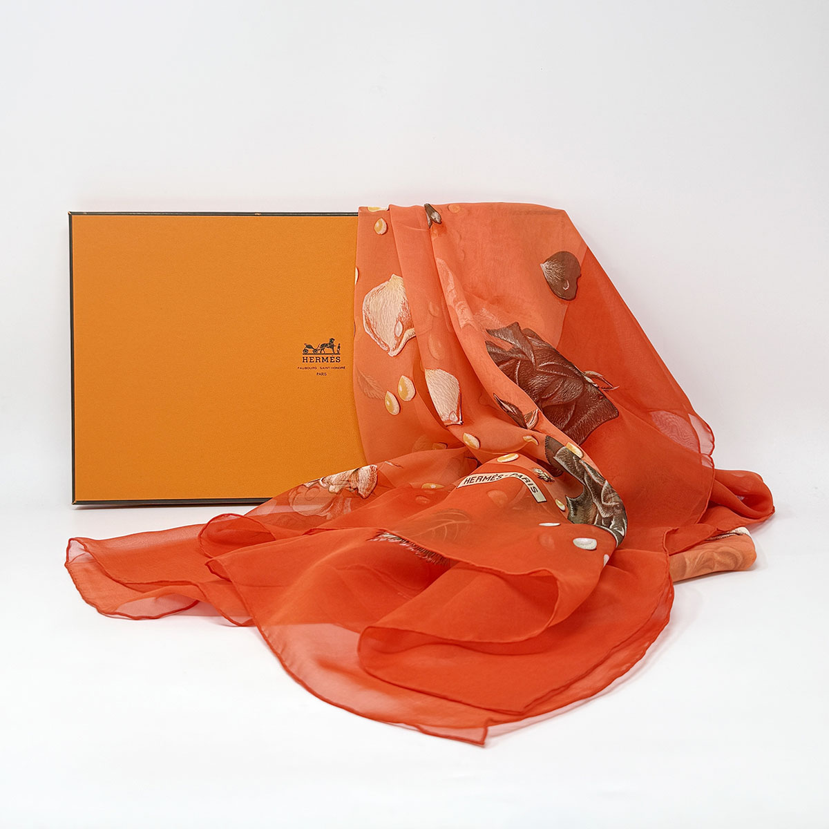 Hermes "La Rosee" Mousseline Scarf