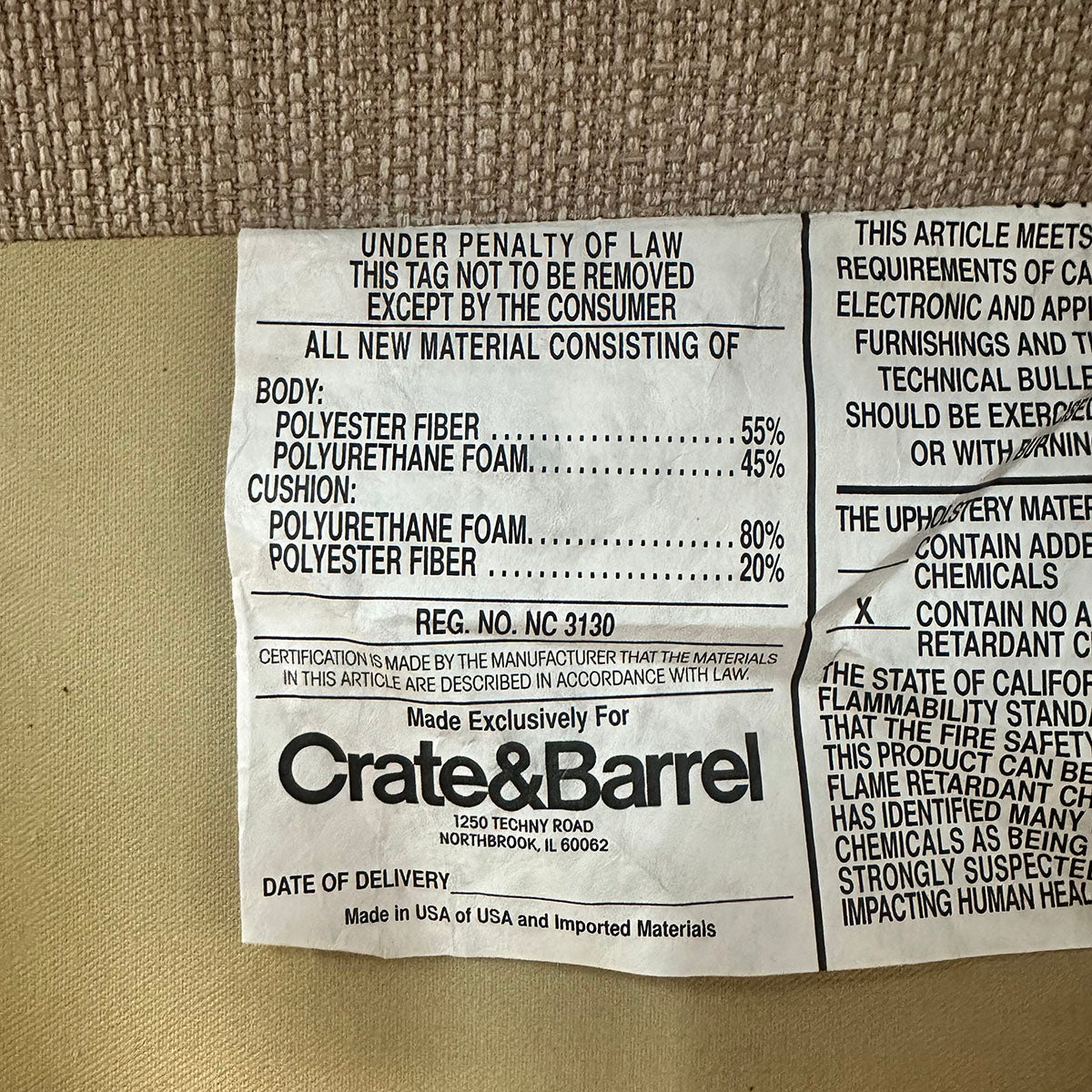 Crate & Barrel 3-Seat Sofa