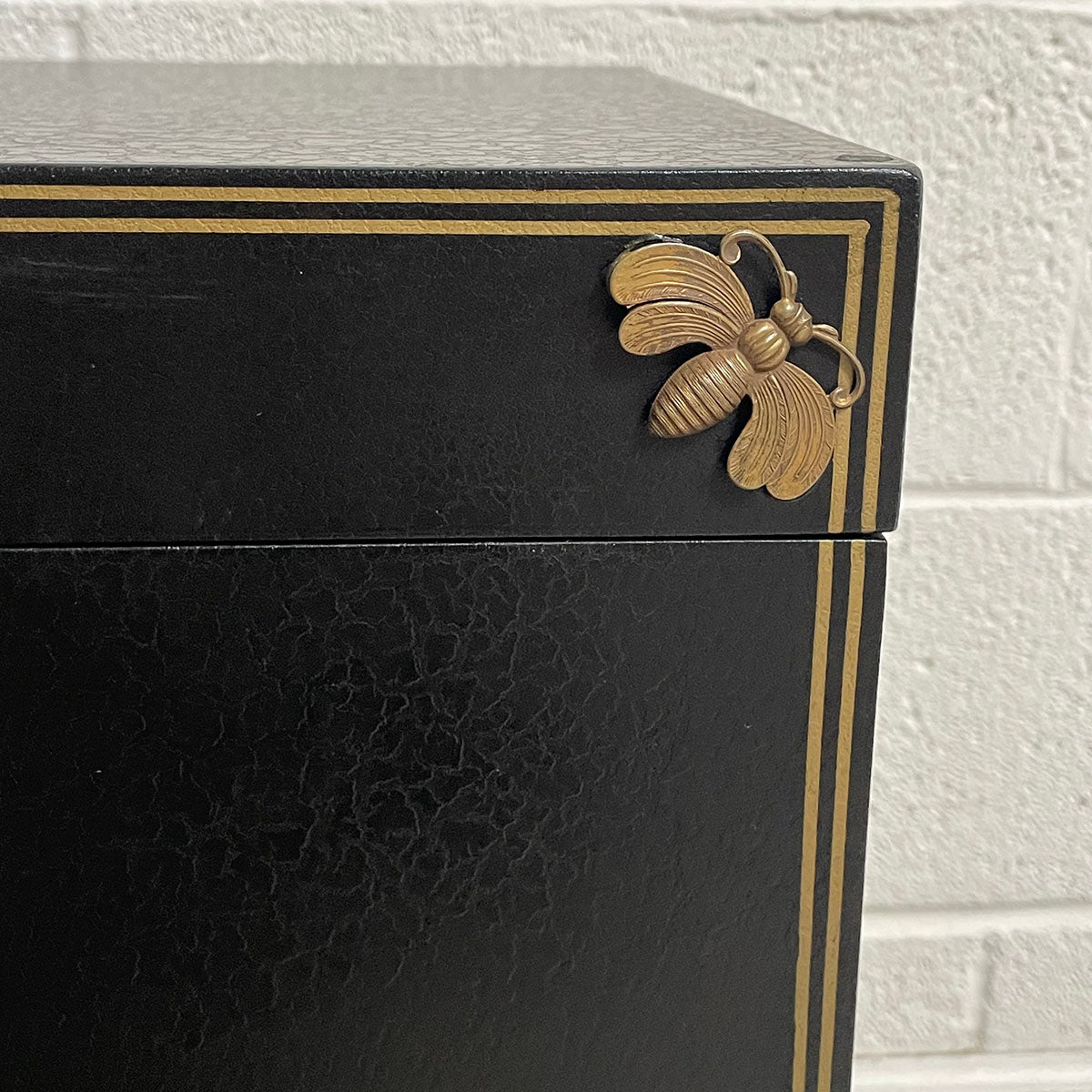 Decorative Black Box on Metal Stand