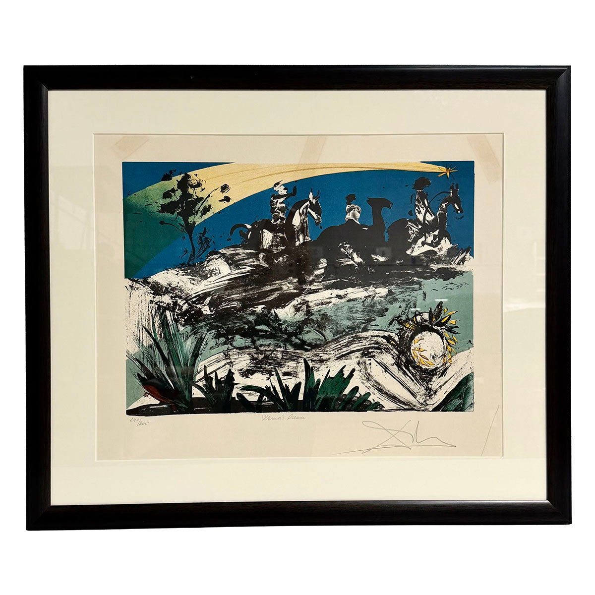 "Warrior's Dream" Original Color Lithograph Framed, Signed