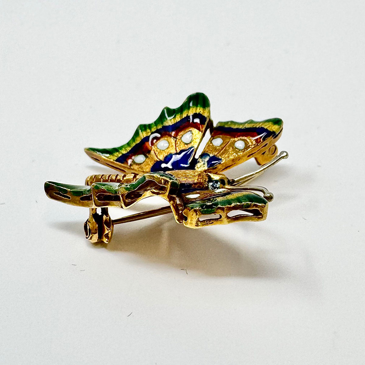 18K Enamel Butterfly Pin
