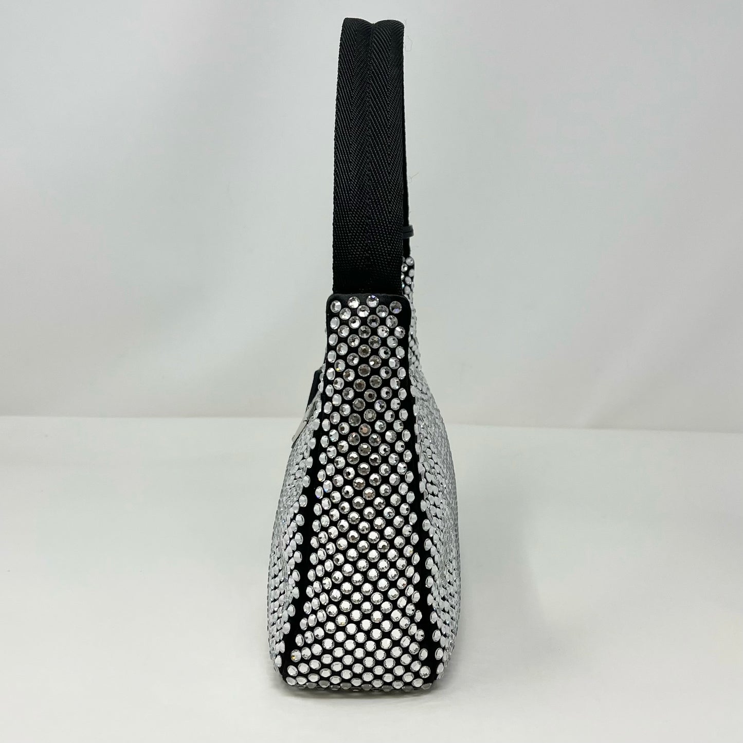 Prada Re-Edition Black and Crystal Accent Hobo