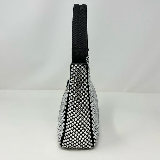 Prada Re-Edition Black and Crystal Accent Hobo