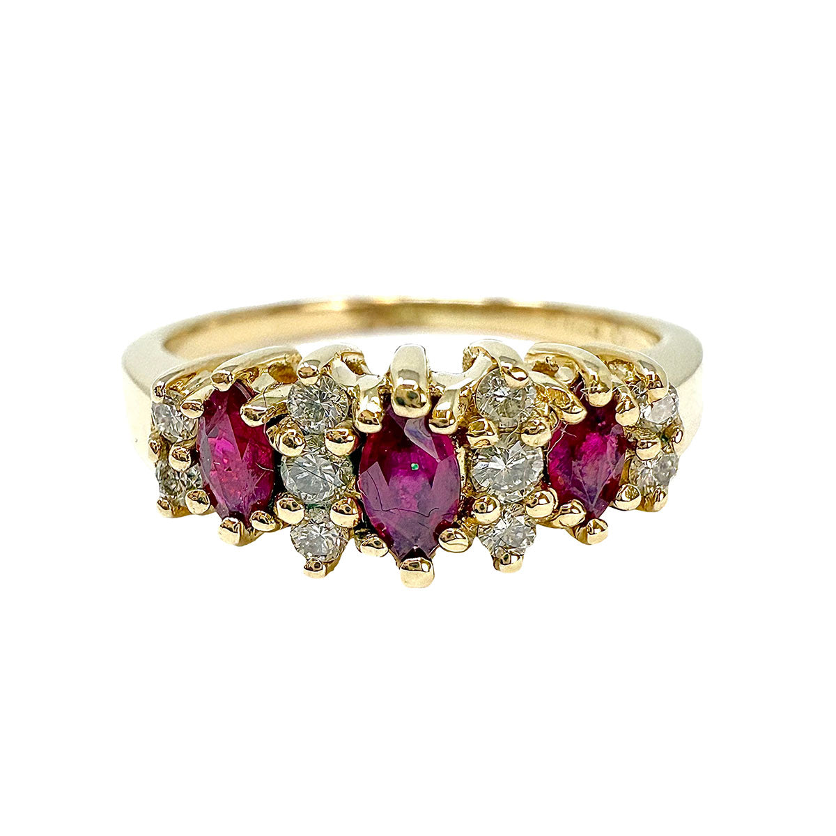 18K Gold Ring with Ruby and Diamond