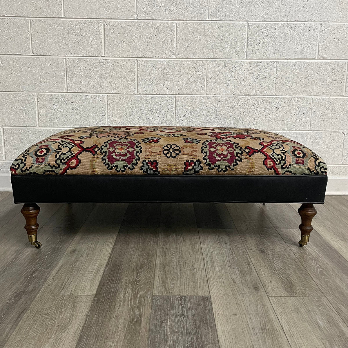 Kilim Upholstered Rectangular Ottoman