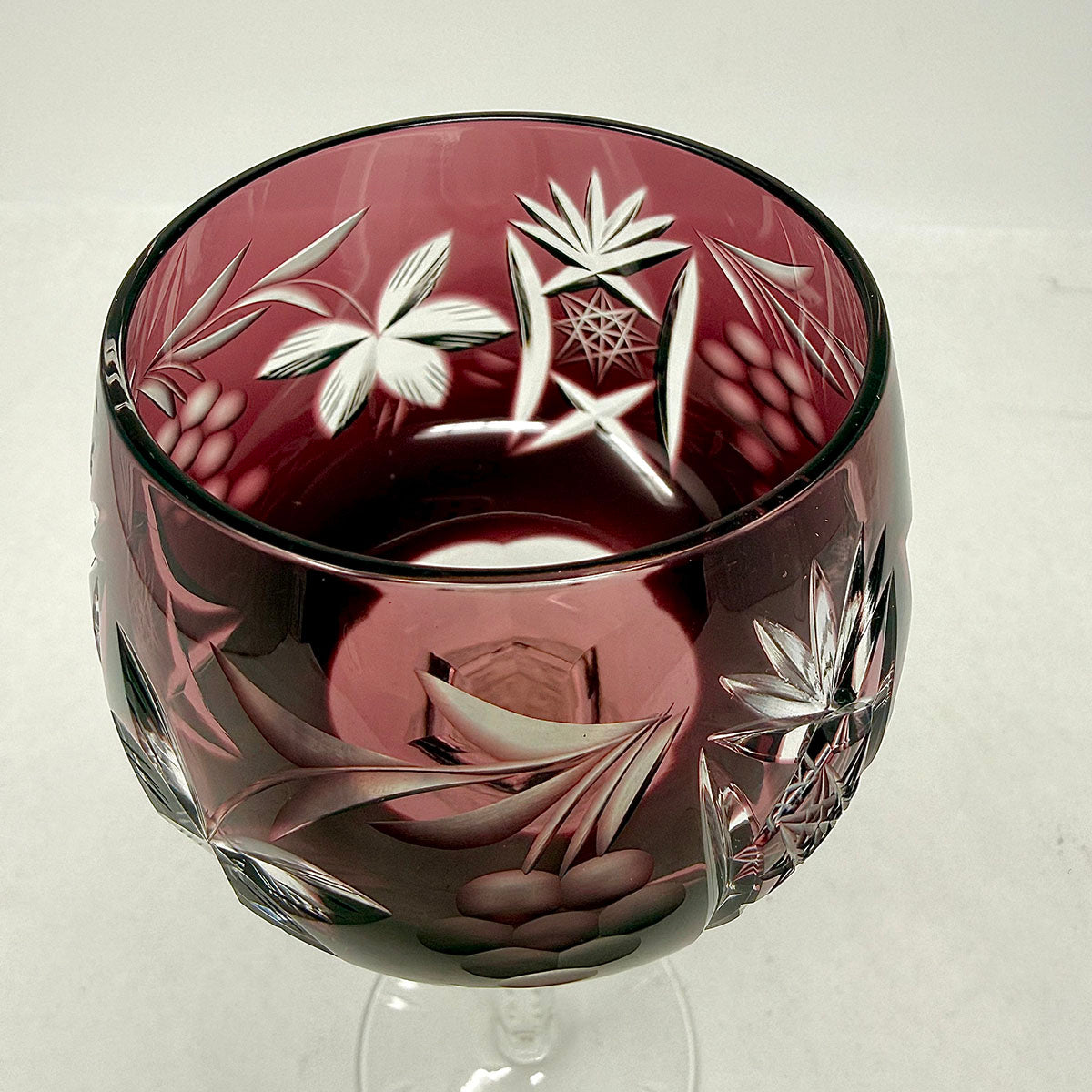 Set of Four Jewel Tone Hock Wine Glasses