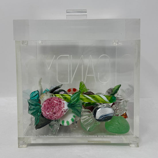Acrylic Candy Box with Art Glass Wrapped Candies