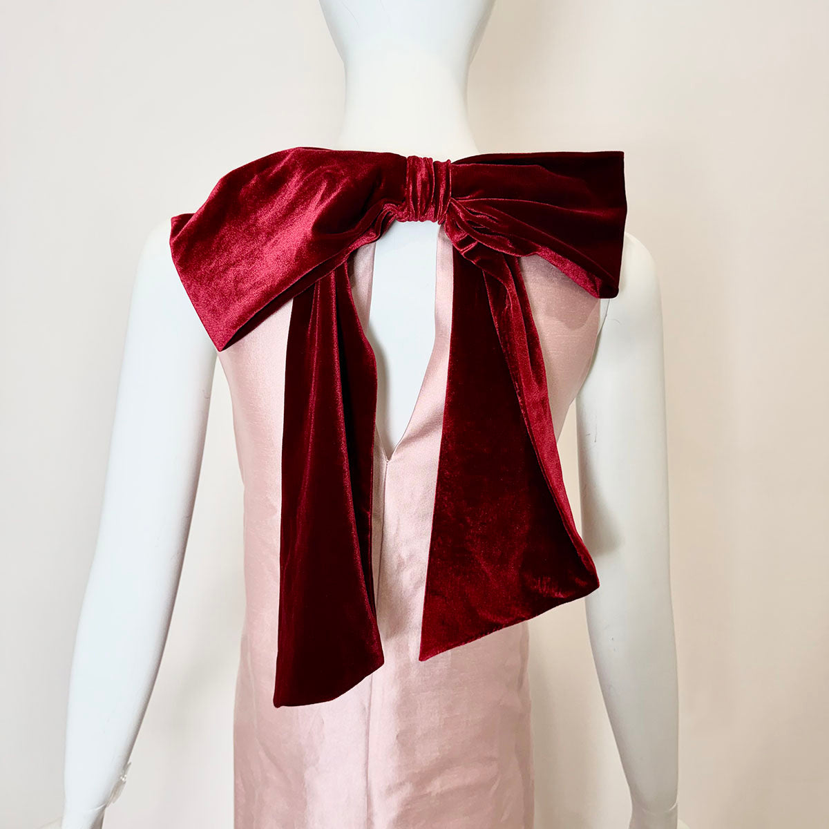 Tuckernuck Maxi Dress with Red Velvet Bow Adornment