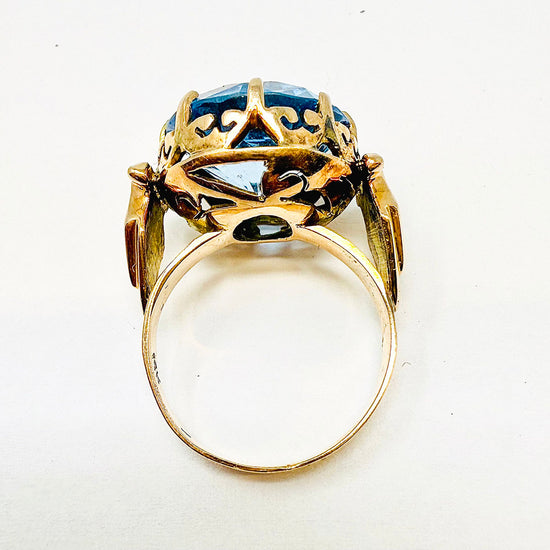 Vintage 14K Rose Gold Ring with Topaz