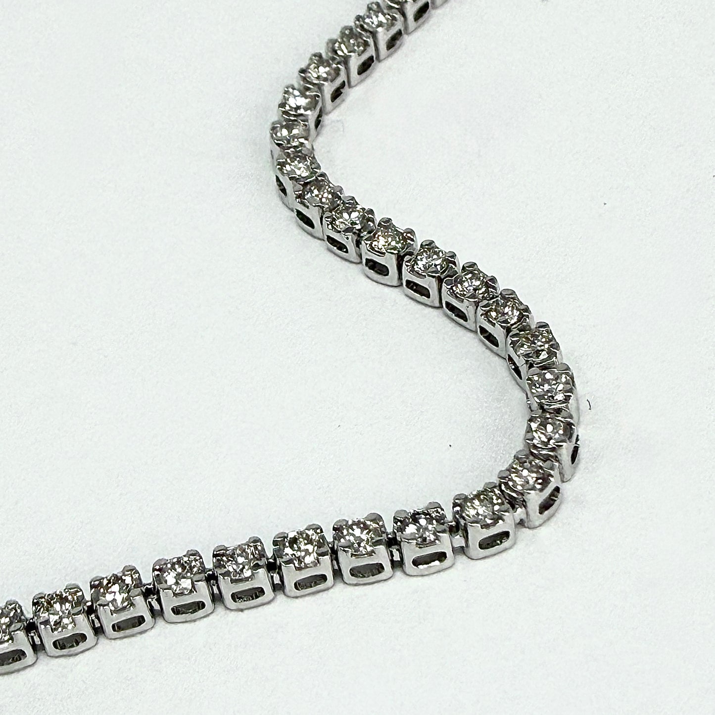 14K White Gold Lab Grown Diamond Tennis 7" Bracelet