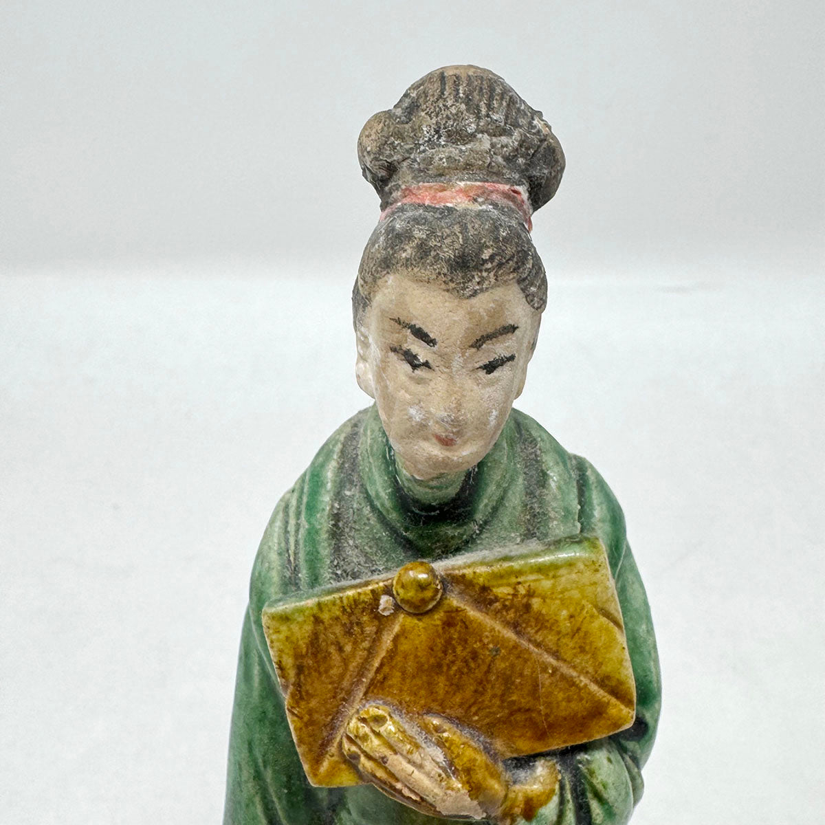 Set of Three Glazed Pottery Figures of Attendants Ming Dynasty