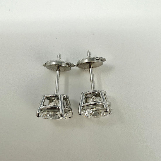 14K White Gold Lab Grown 3.12ct Diamond Stud Earrings