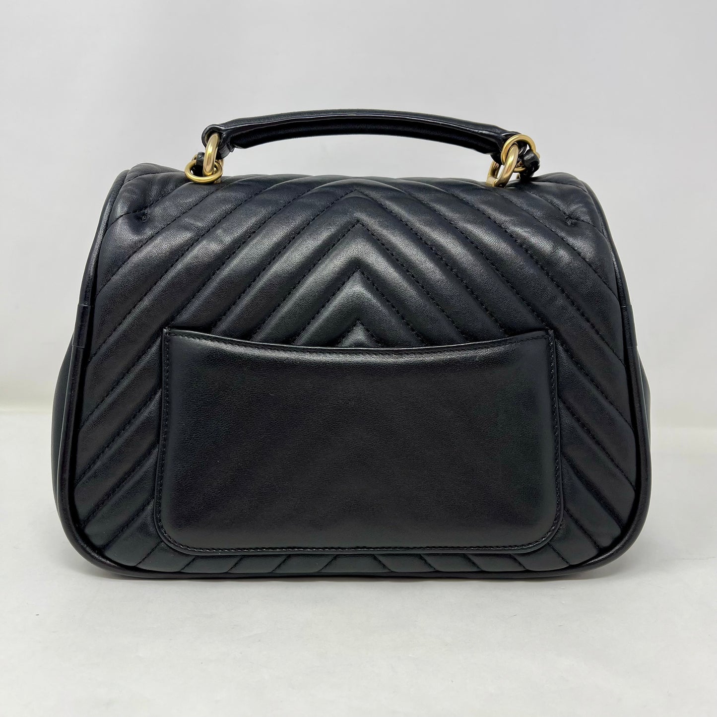 Chanel Reverse Chevron  Top Handle Bag