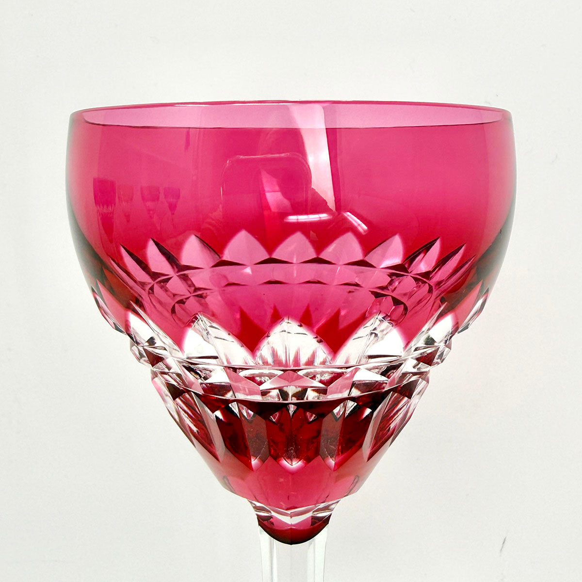 Val St Lambert Set of 11 Wine Glasses Various Colors Cut Crystal