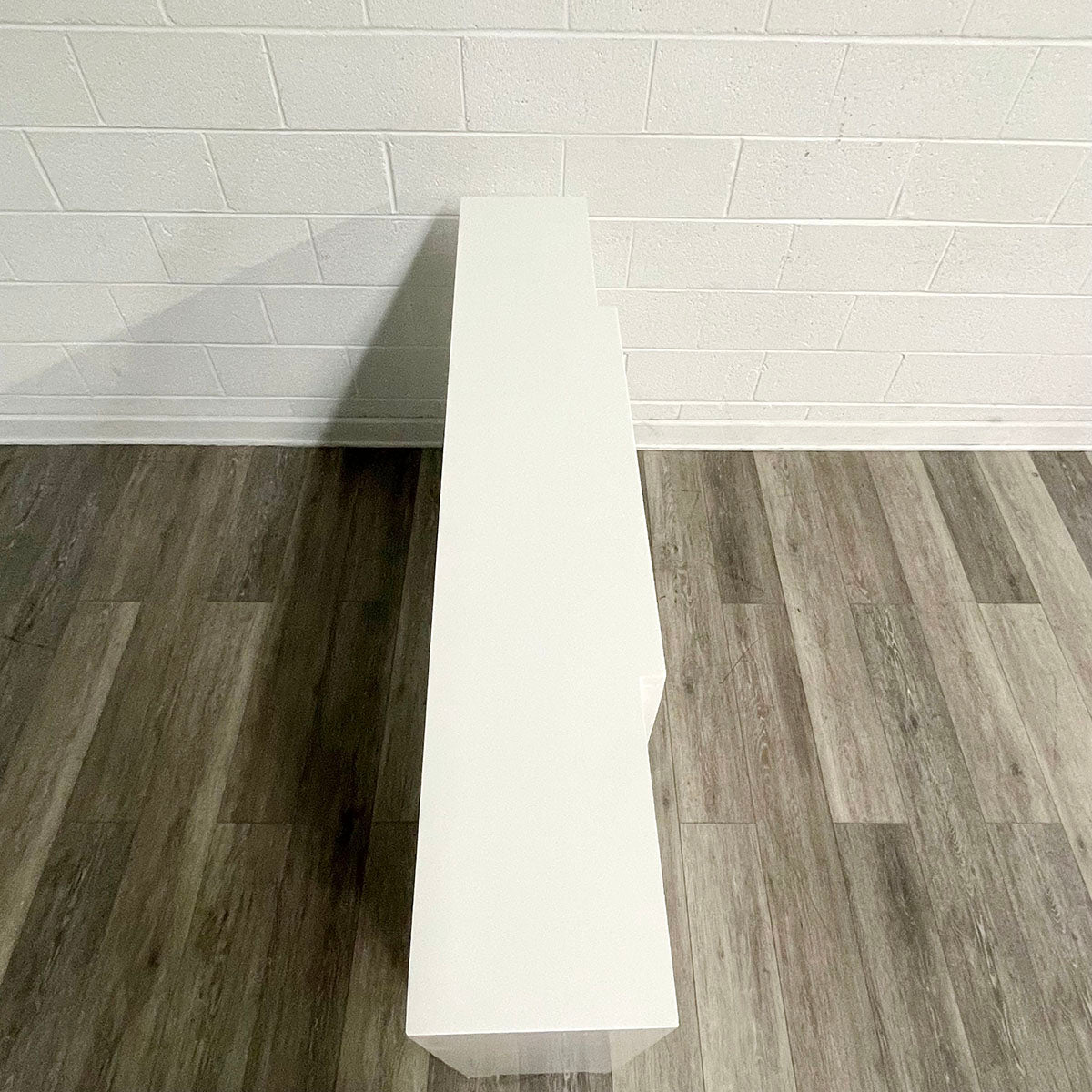 White Wood Sideboard with Raw Silk Panels