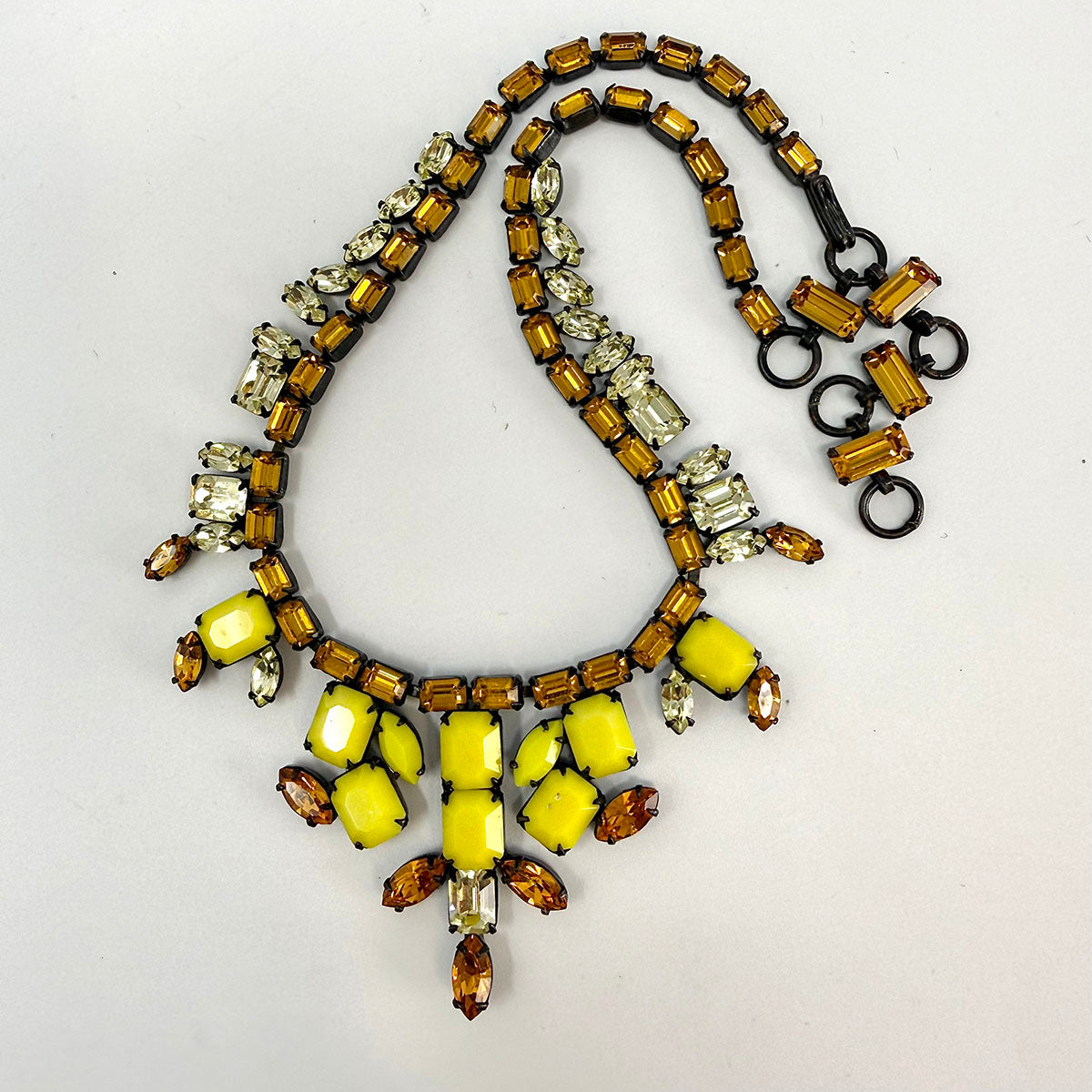 Schreiner Faceted Vintage Glass and Bead Collar Necklace