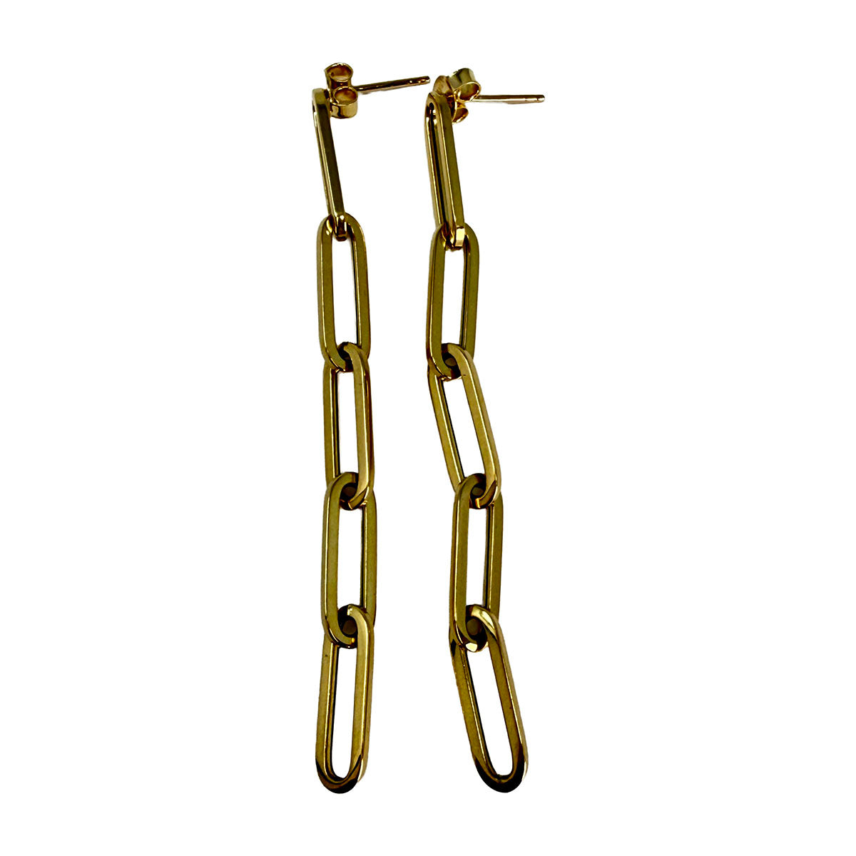 14K Paperclip Link Earrings