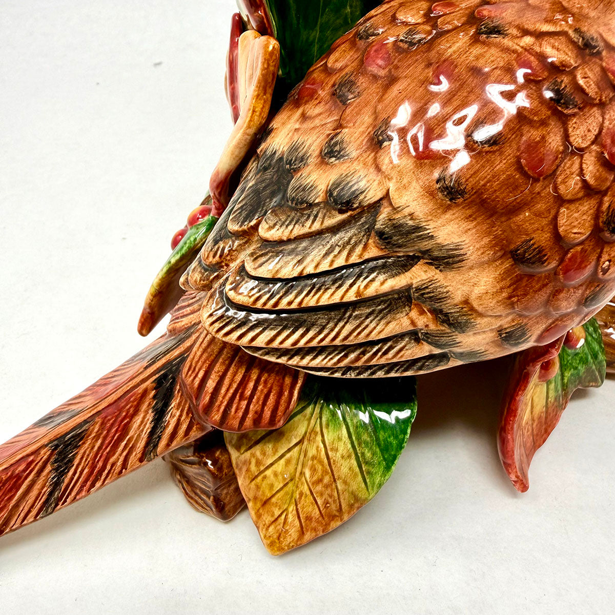 Holiday Decorative Candle Holder Pair of Pheasants