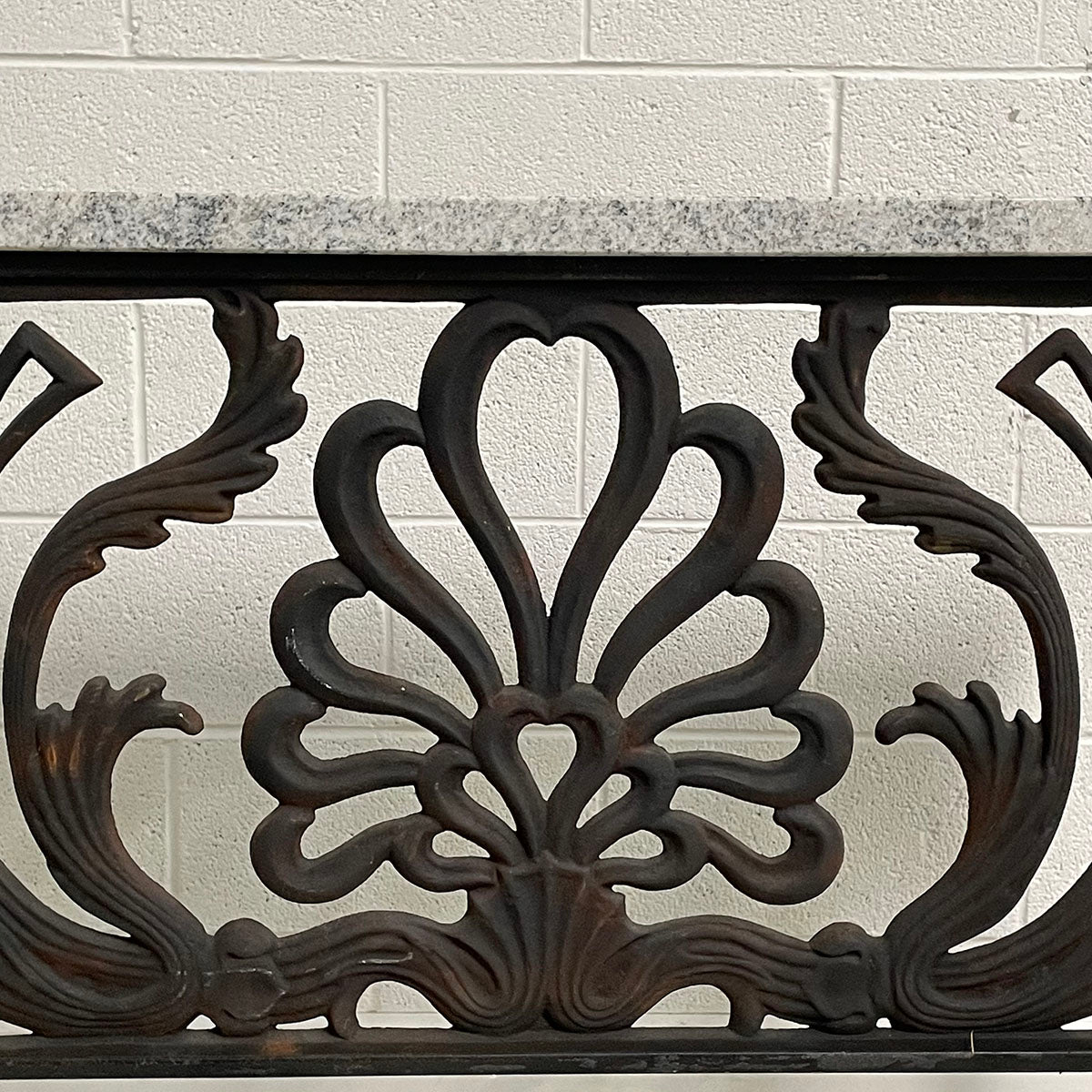 Marble Top Console Table With Iron Base