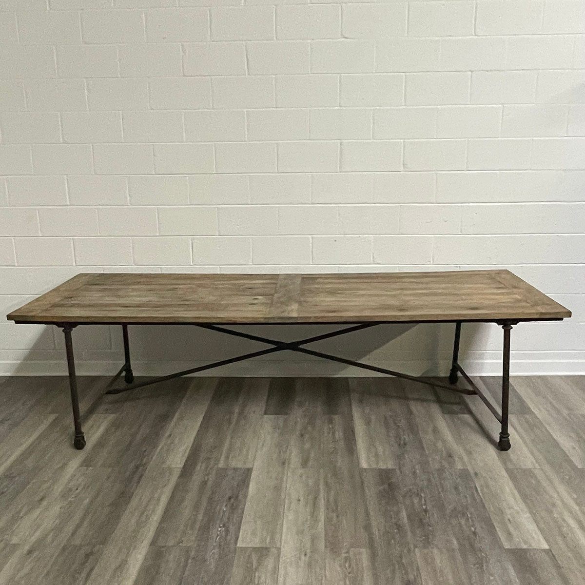 Industrial Dining Table on Wheels