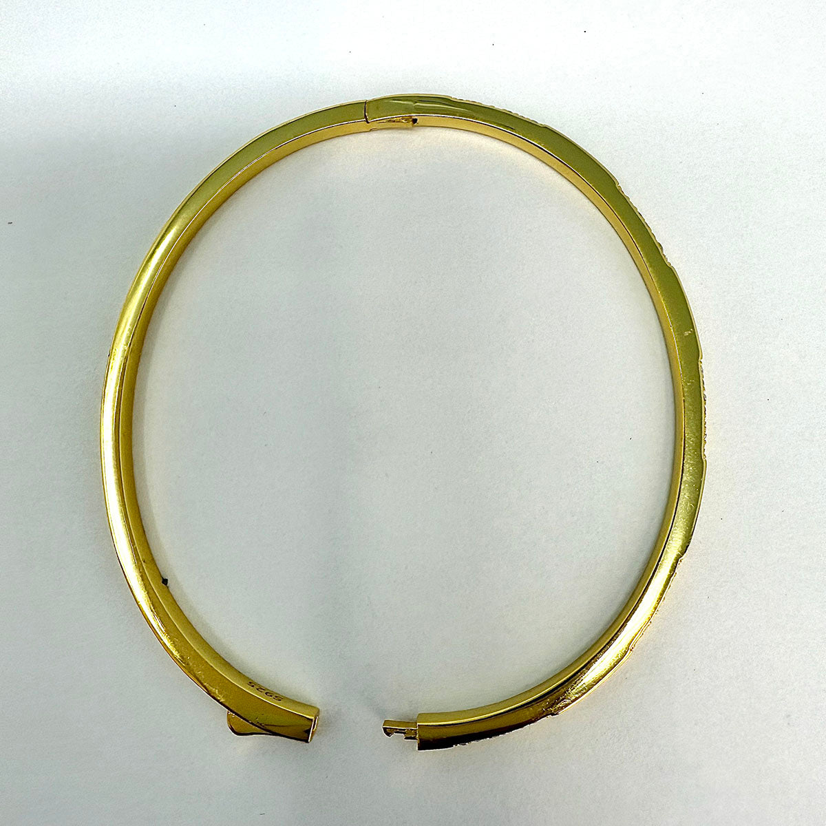Vermeil Hinged Bracelet with CZ