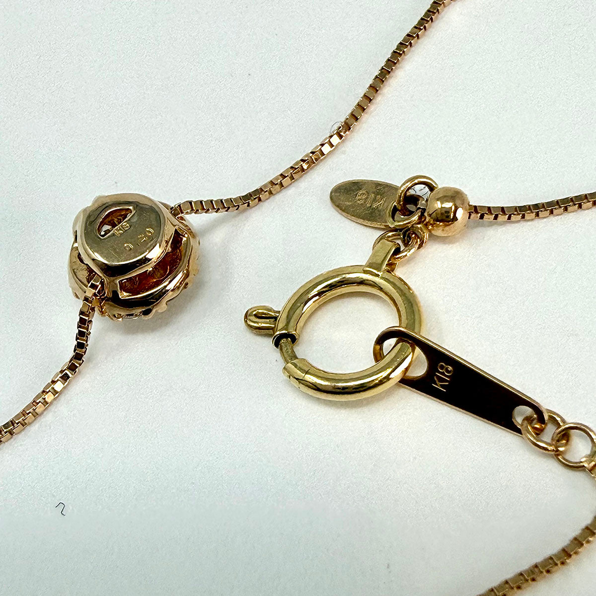 Rose Gold Necklace with Diamond Flower Pendant