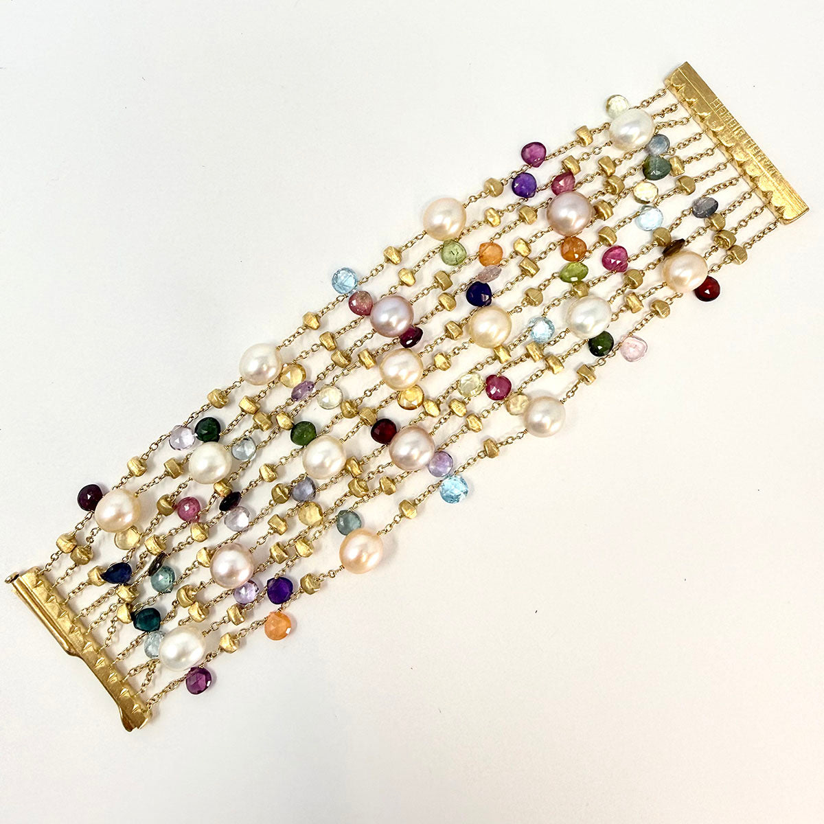 Marco Bicego 18K Gold Multistone Paradise 10 Row Bracelet