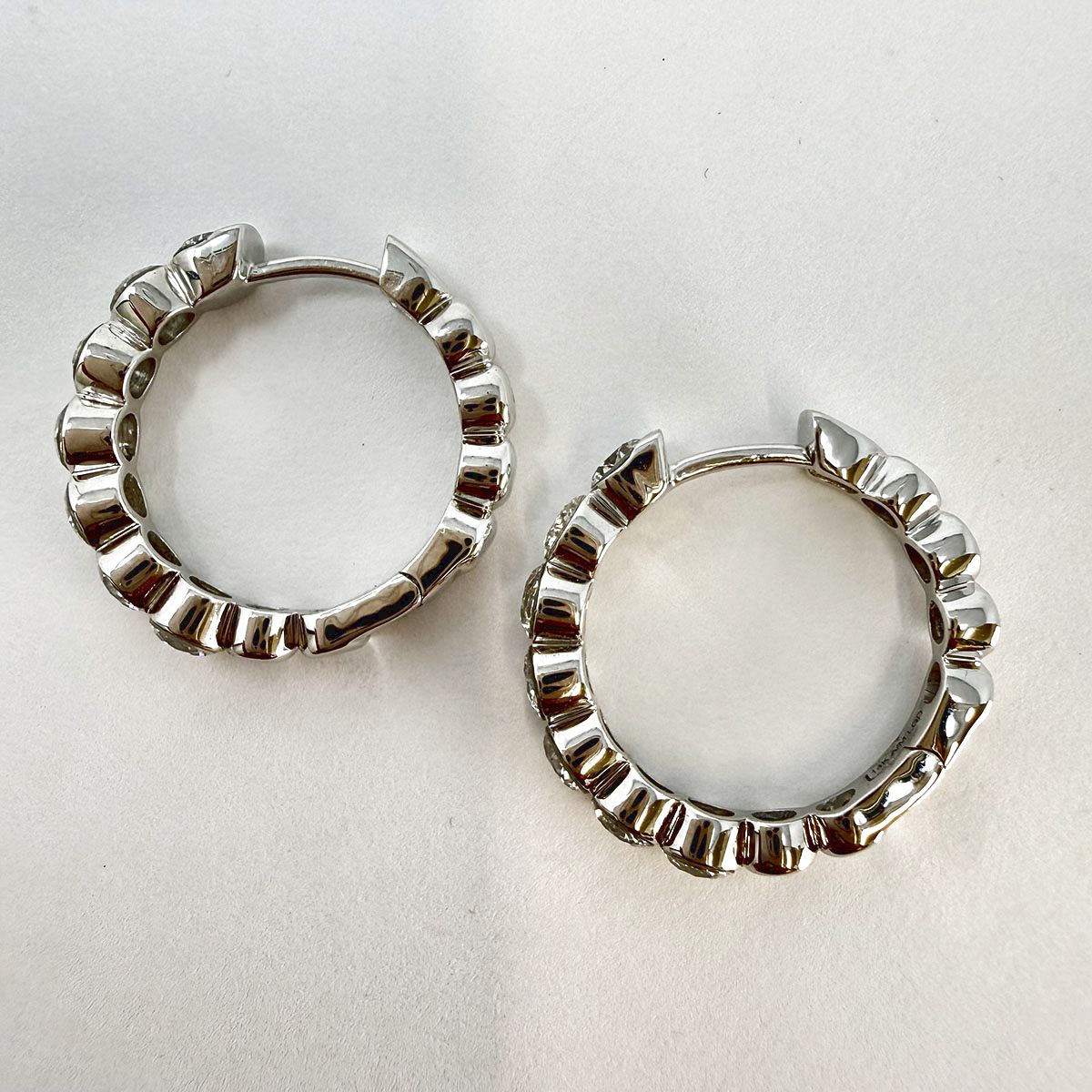 14K White Gold Lab Grown Diamond Hoop Earrings