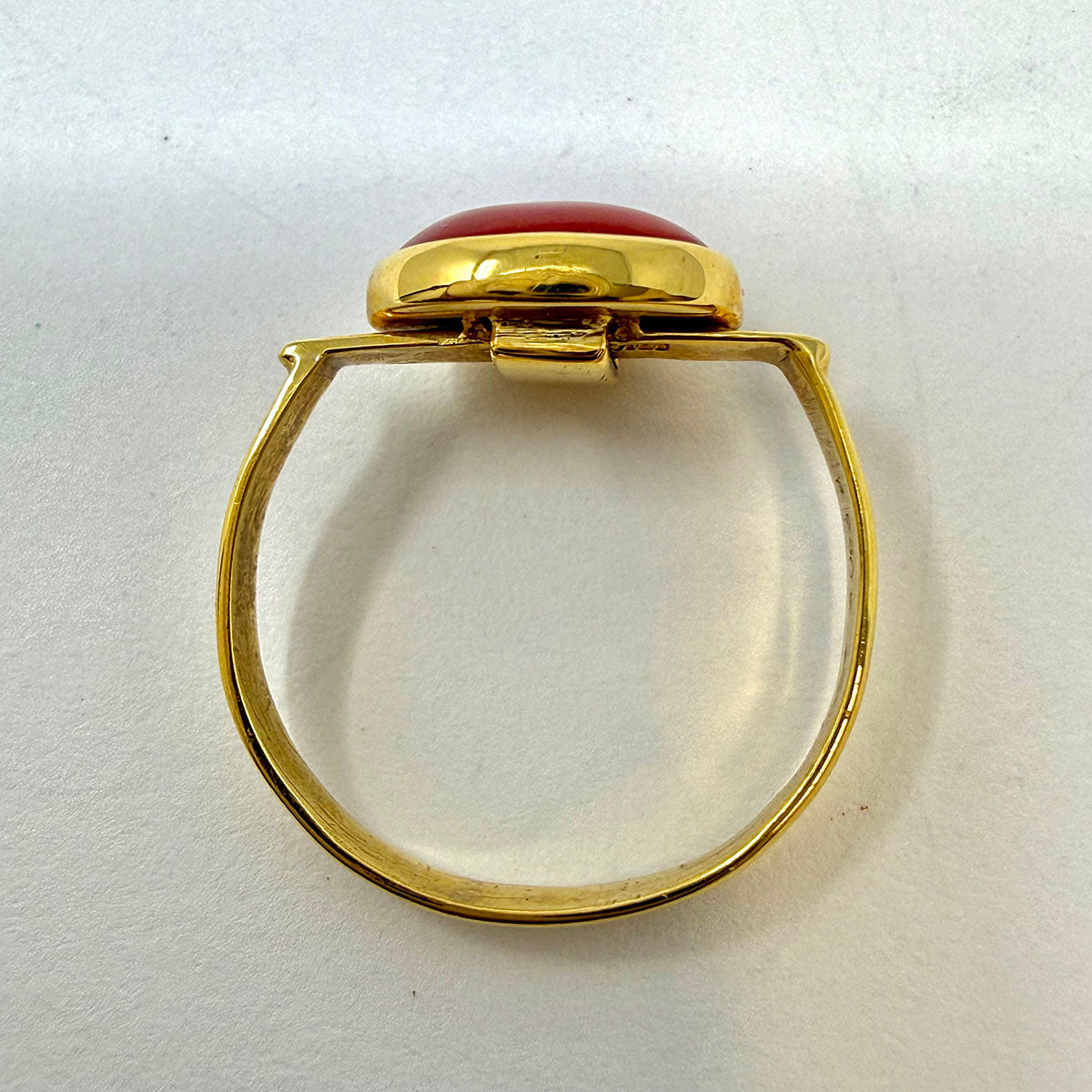 Susan Berman 18K Gold Ring with Oval Cabochon Coral