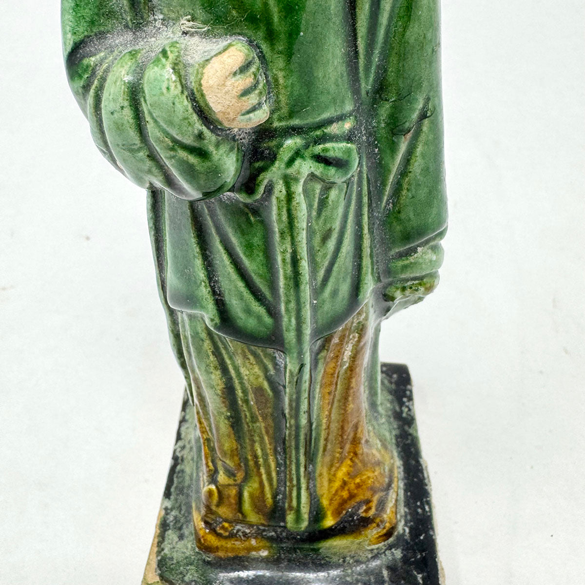 Set of Three Glazed Pottery Figures of Attendants Ming Dynasty