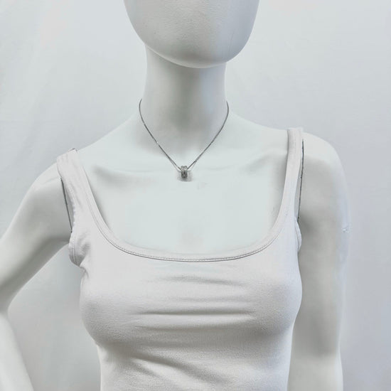 18K White Gold  15" Necklace with Removable White Gold Diamond Enhancer