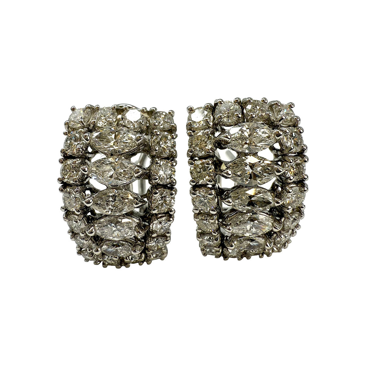 Hasbani 18K White Gold  Earrings with Diamonds
