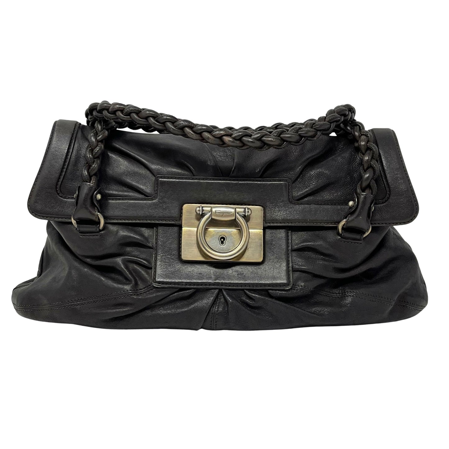 Ferragamo Shoulder Bag with Braided Handles