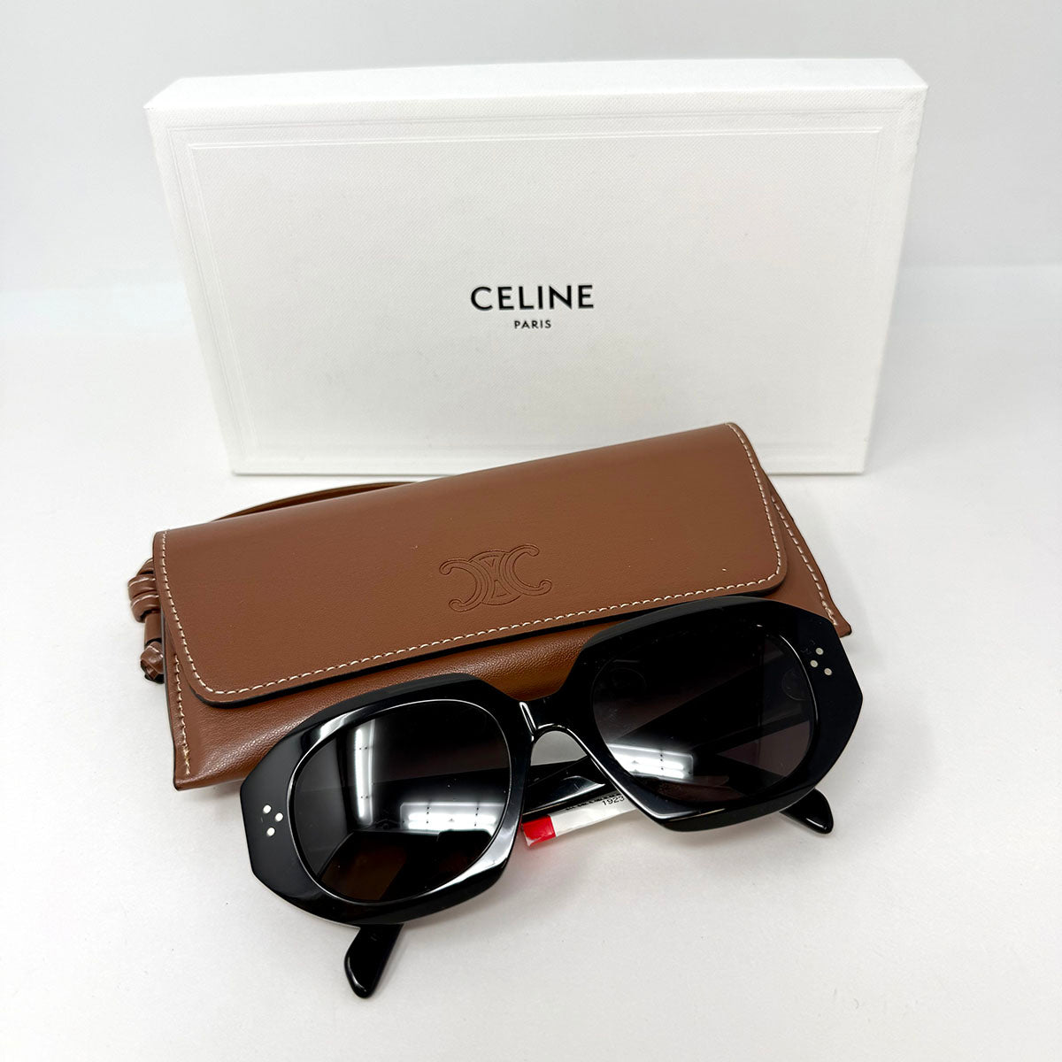 Celine "3 Dots" Square Geometric Shaped Sunglasses