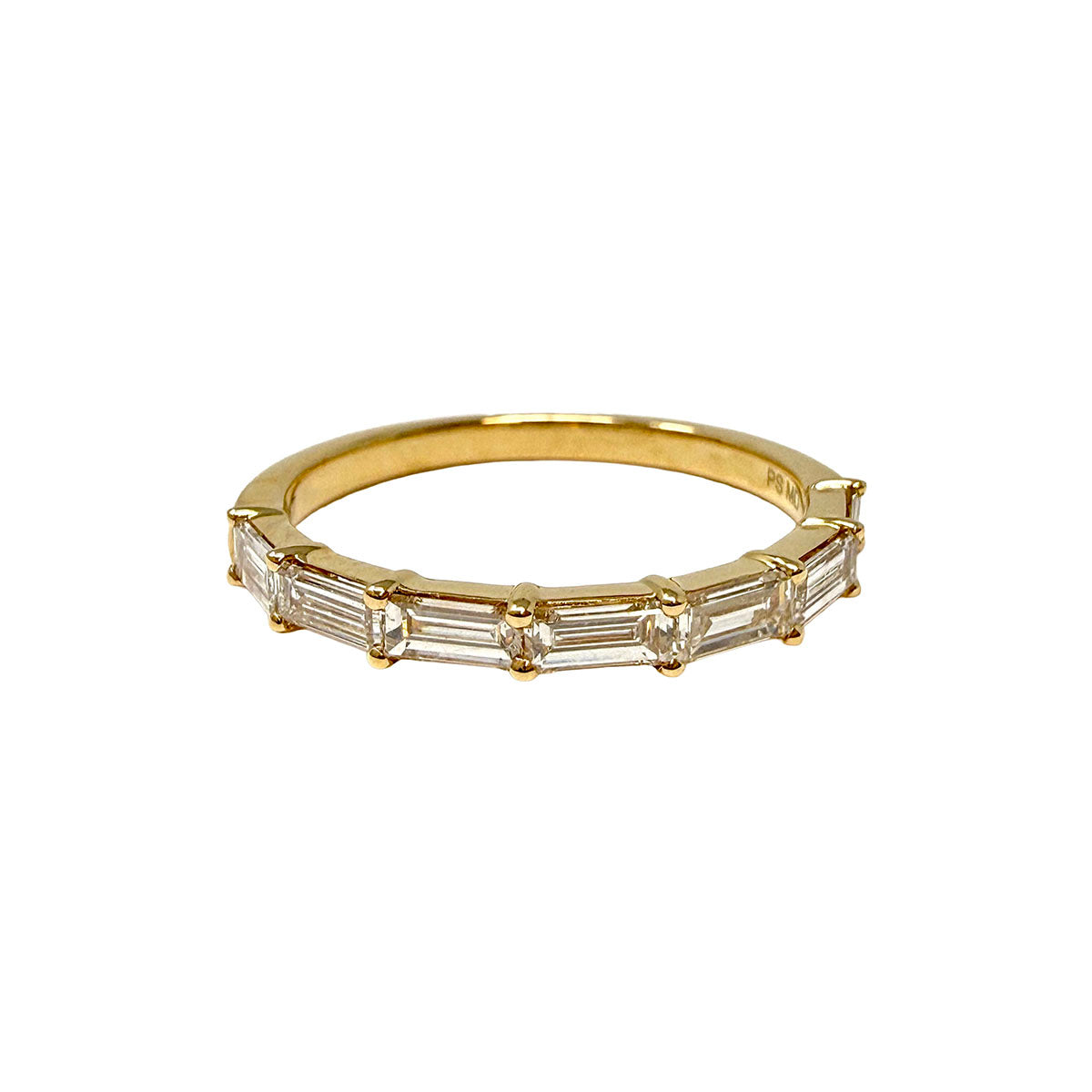 14K Gold Ring with Lab Grown Baguette Diamond