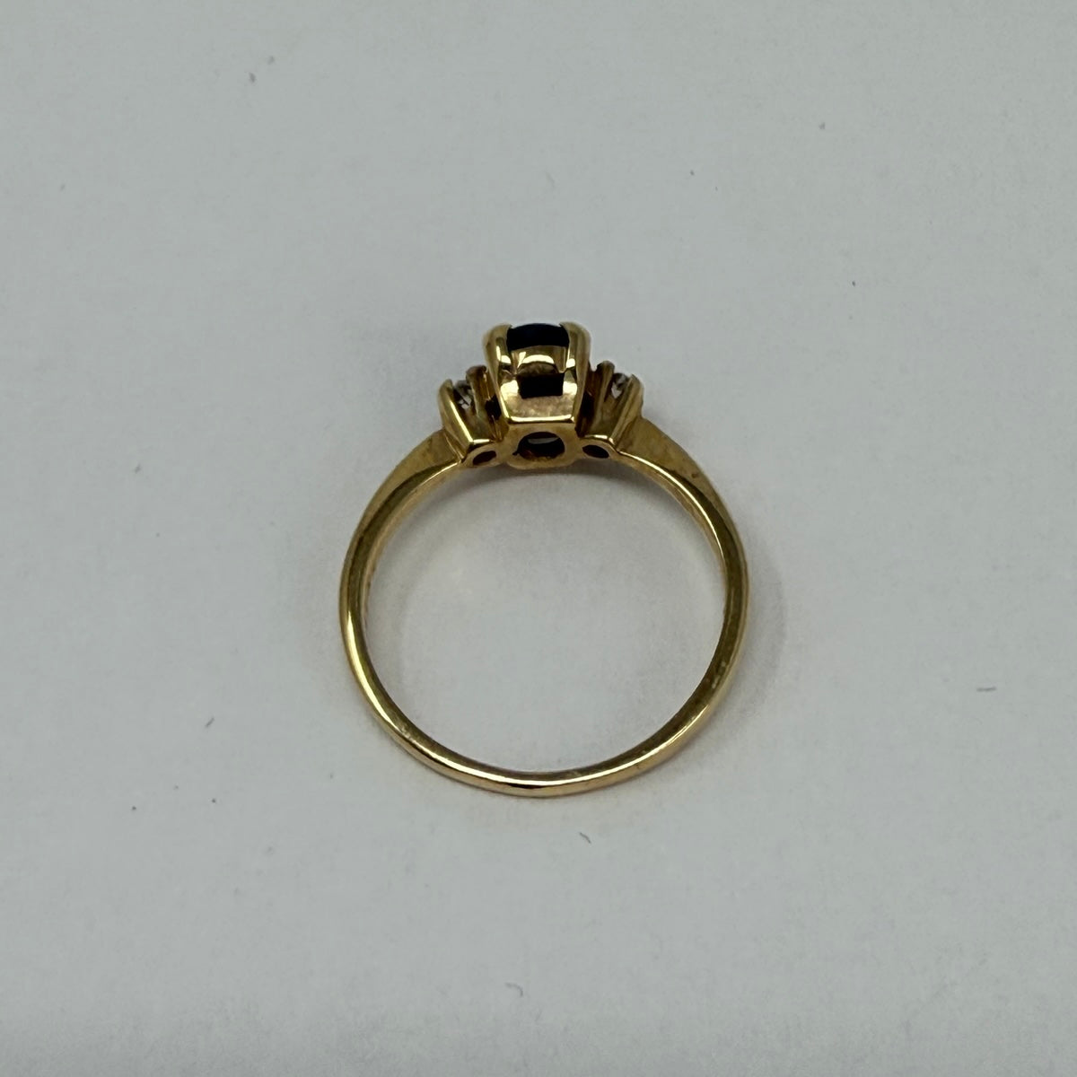 14K Gold Ring with Black Star Sapphire and Diamond