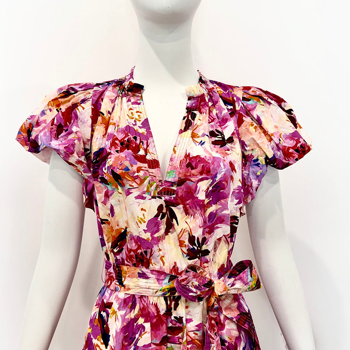 Ulla Johnson Tiered Printed Dress with Belt