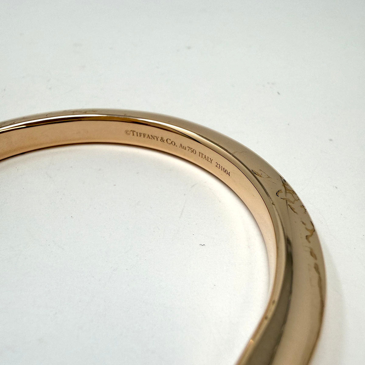 Tiffany & Co. 18K White and Yellow Gold "Lock" Bangle Bracelet