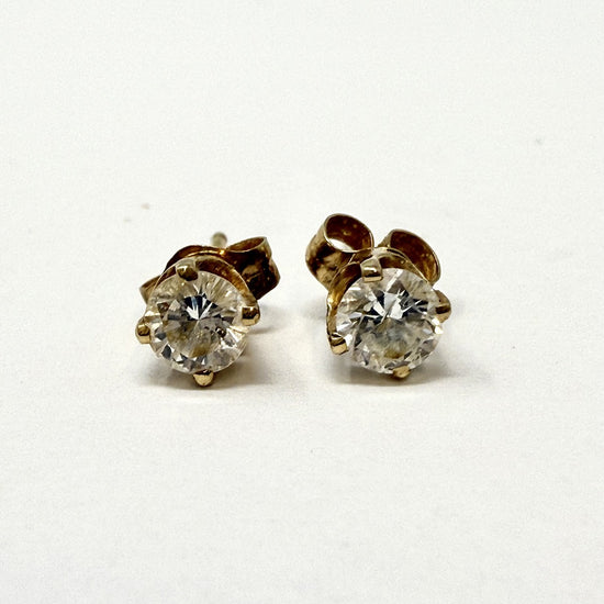 14K Gold Diamond Stud Earrings