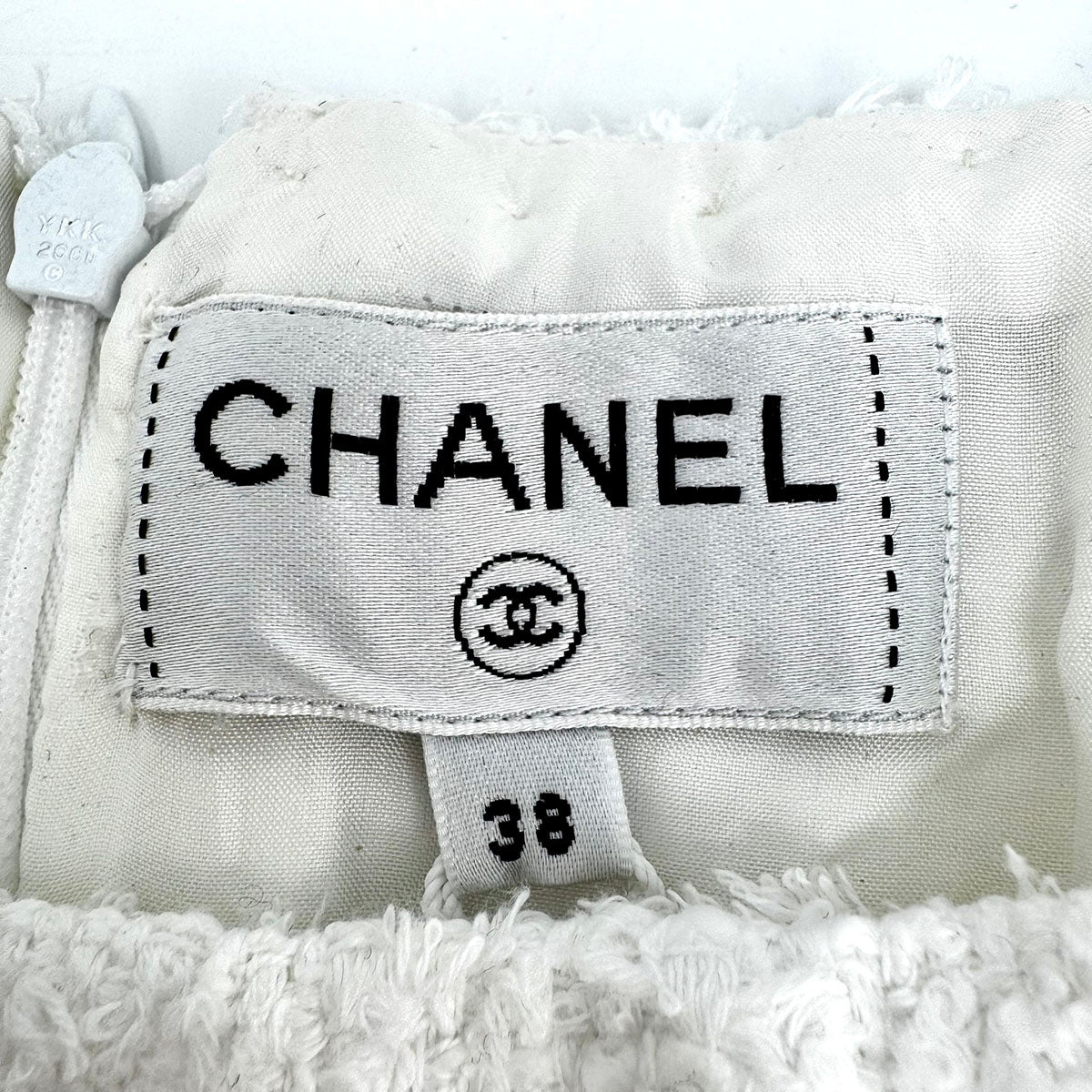 New Chanel Tweed Mini Skirt with 2 Patch Pockets