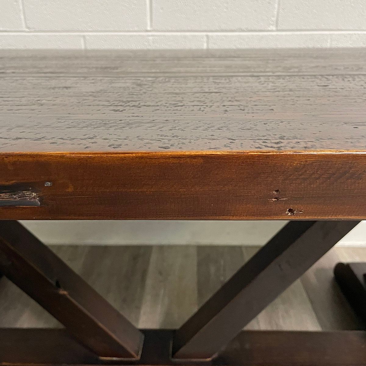 Rustic Wood Trestle Dining Table