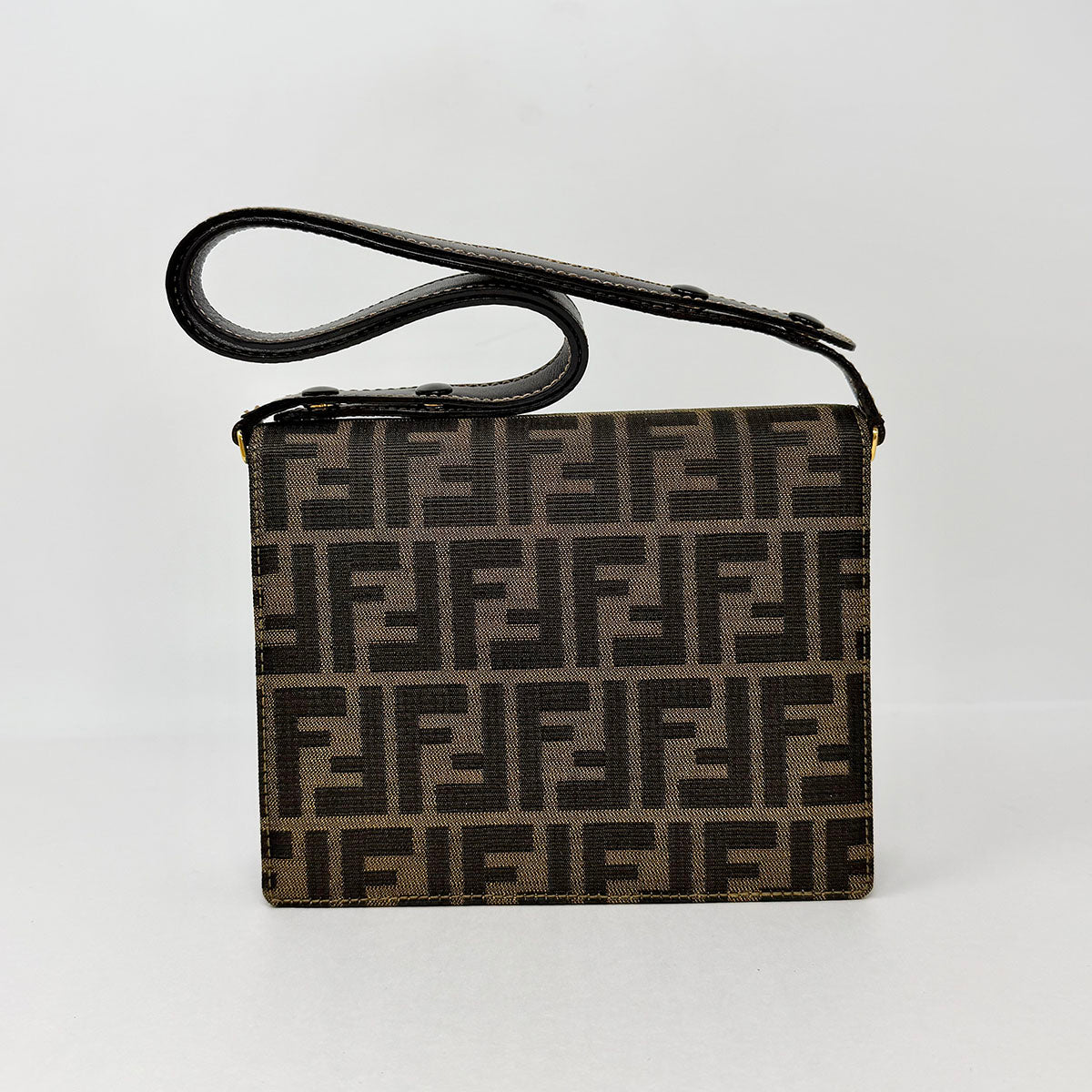 Fendi Zucca Canvas Shoulder Bag