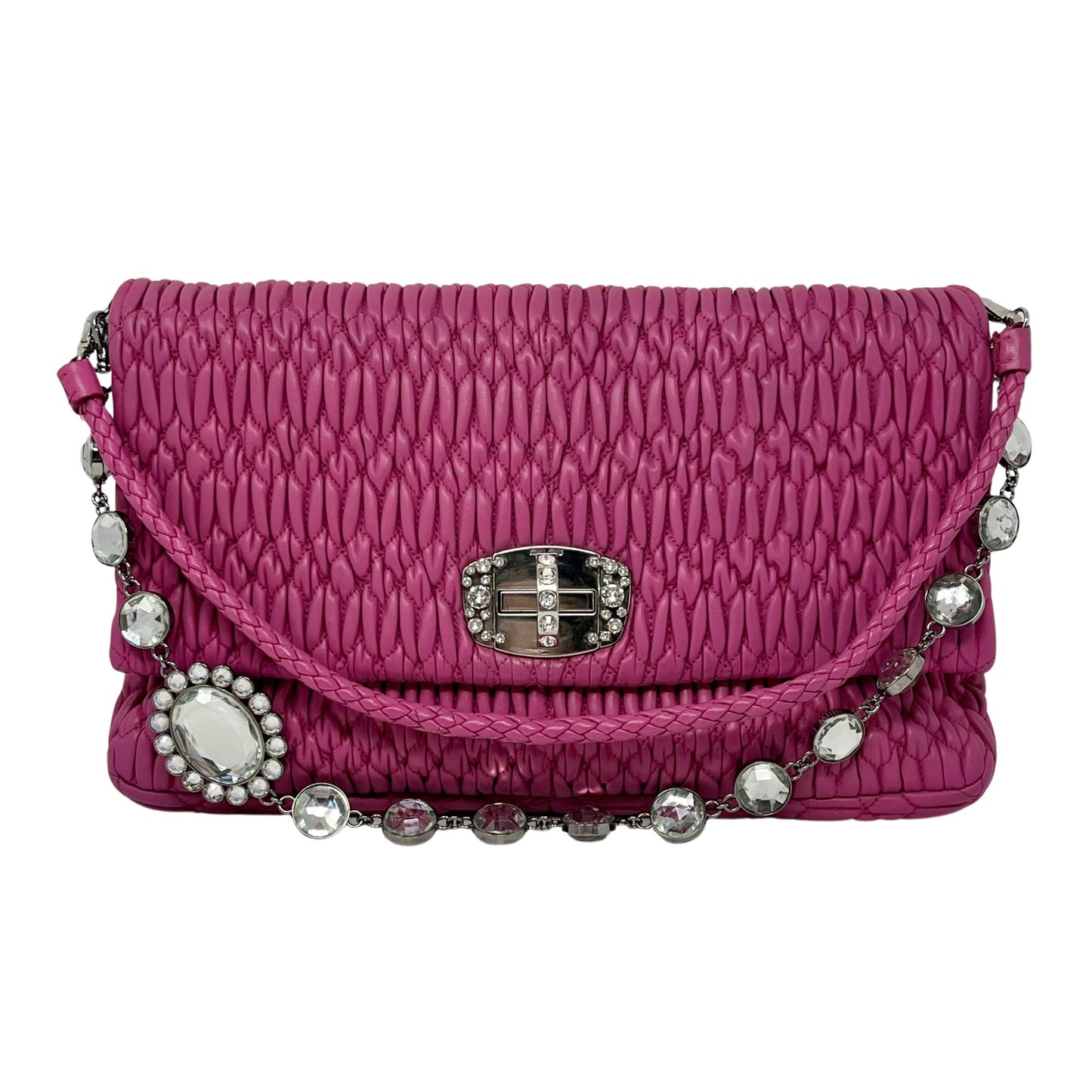 Miu Miu Crystal Matelasse Shoulder Bag
