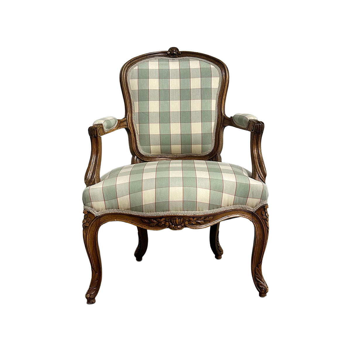 Green plaid Upholstered Chair